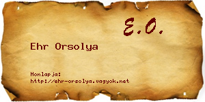 Ehr Orsolya névjegykártya